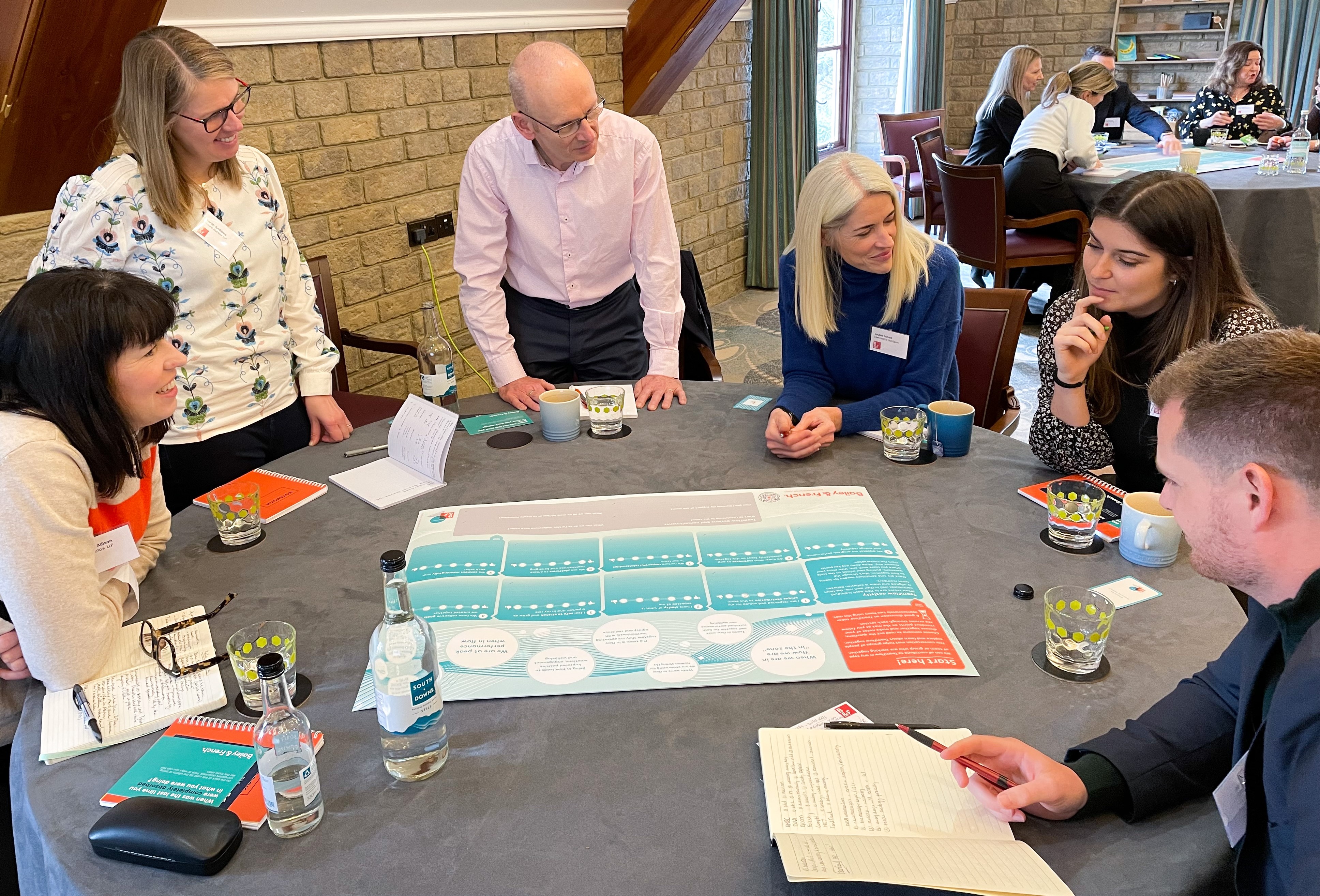 A mat session in progress at an event