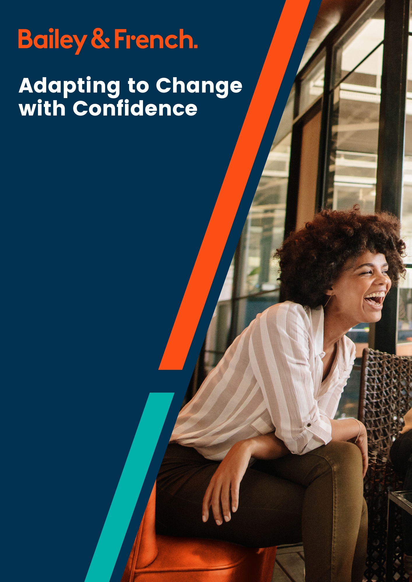 A lady laughing at work